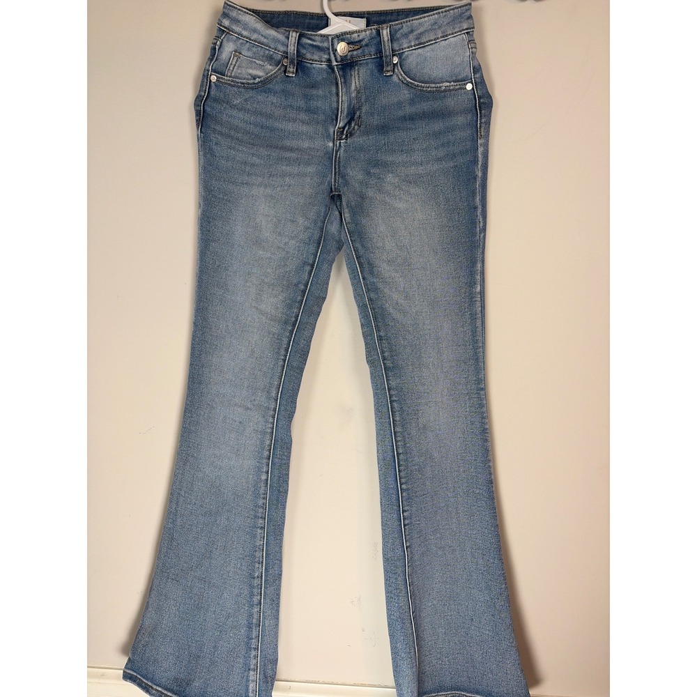 Austin Landing Womens Rhinestone Butterfly Bootcut Jeans Blue Wash Size 3